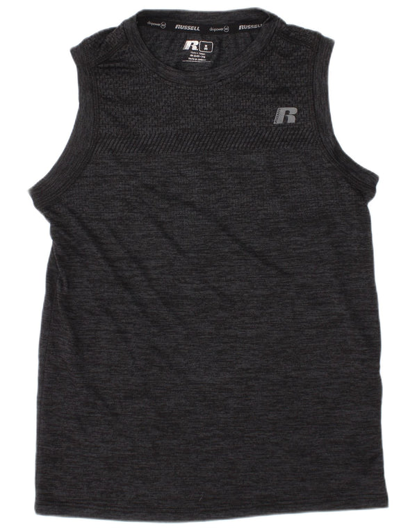 RUSSELL ATHLETIC Drenge Dri-Power Vest Top 7-8 år Medium Grå Flecked