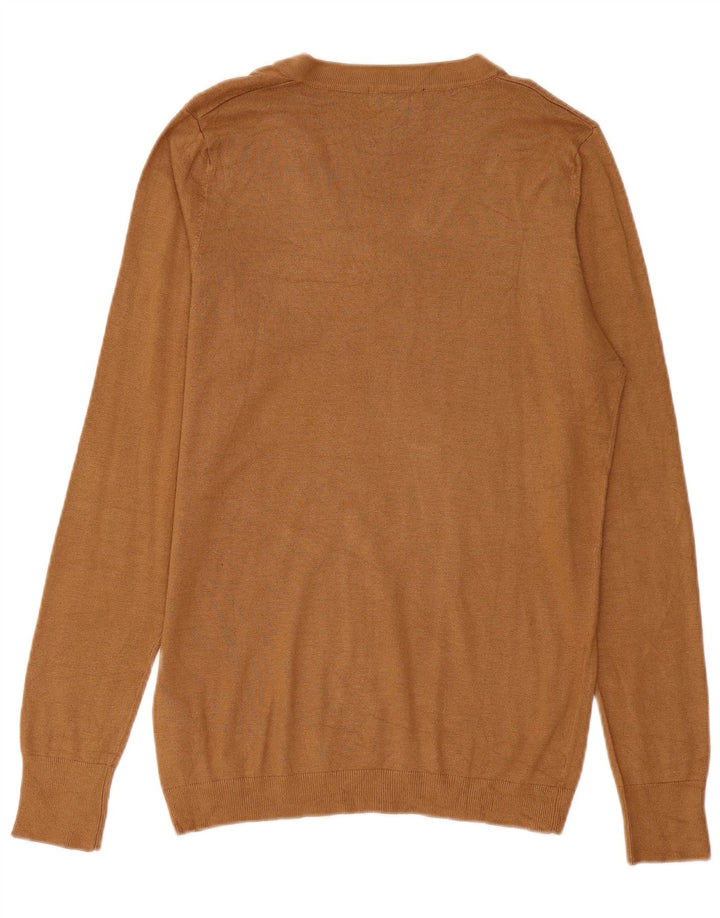 Zara Herre V-hals sweater Stor brun viskose