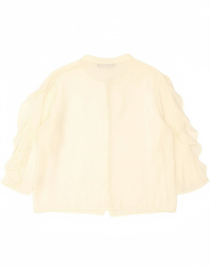 ZARA Womens 3/4 Sleeve Shirt Blouse UK 18 XL Off White Polyester