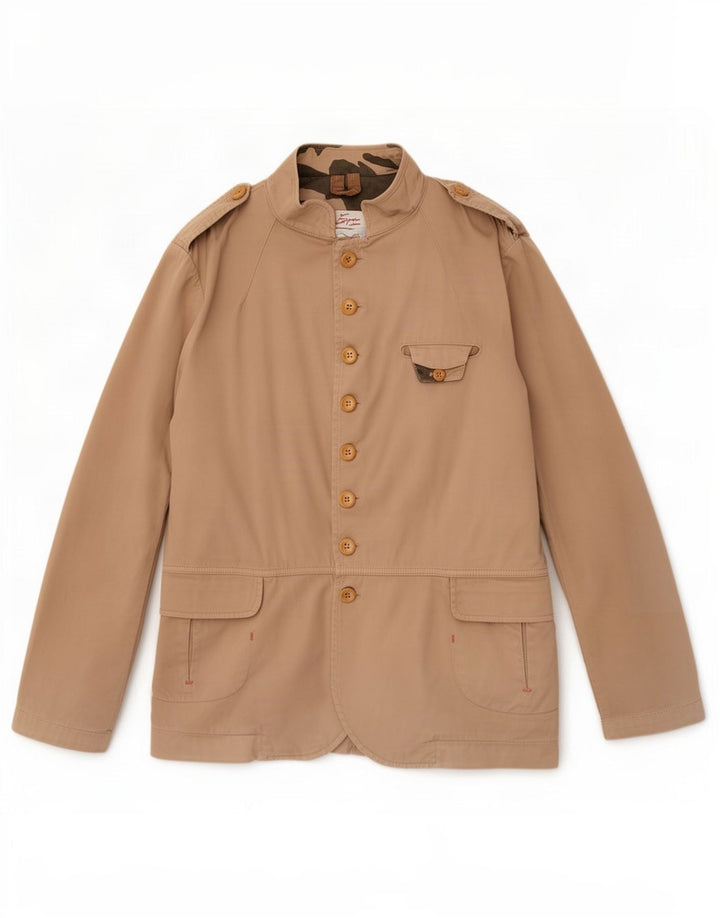 Primo Emporio Herre Military Blazer Jacket IT 48 Medium Beige Bomuld