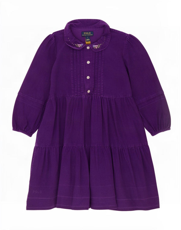 Polo Ralph Lauren Piger Langærmet Tiered Kjole 5-6 år Lilla Floral
