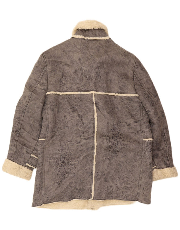 Zara Herre Sherpa Overfrakke UK 44 2XL Grå