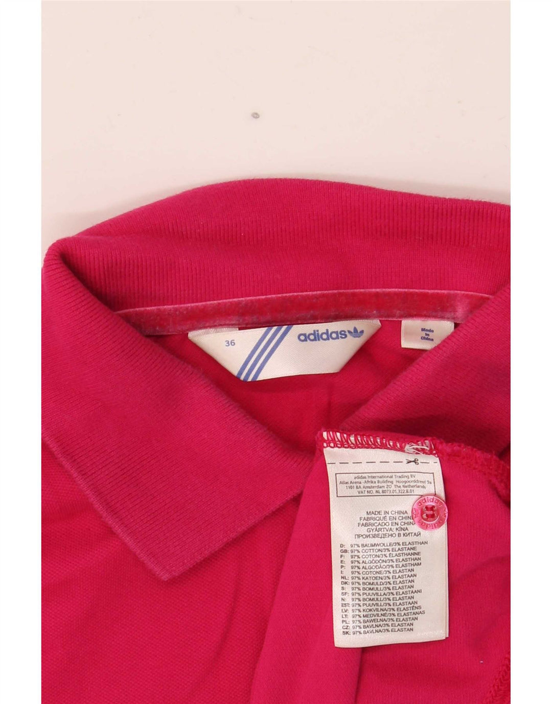 Adidas Dame poloshirt EU 36 Small Pink Bomuld
