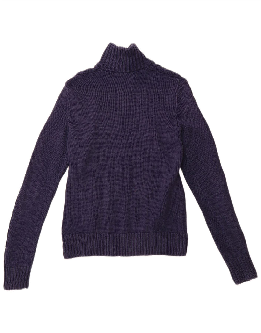 RALPH LAUREN Dame Cardigan Sweater UK 12 Medium Navyblå Bomuld