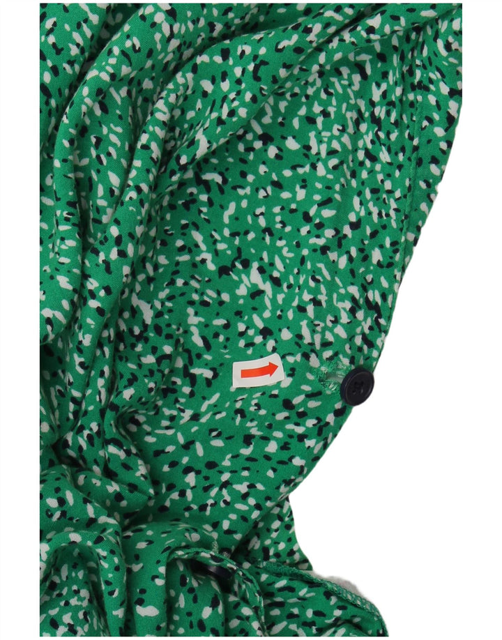 JOULES Kortærmede skjortekjole til kvinder UK 18 XL Grøn plettet viskose