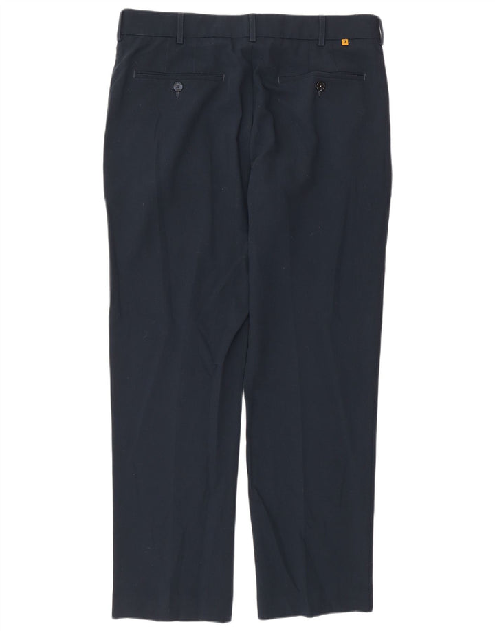 Farah Straight Casual Bukser til mænd W34 L29 Marineblå polyester