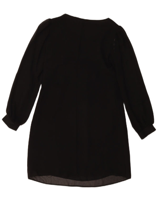 Wallis Dame Petite Langærmet Skift Kjole UK 8 Small Black Floral