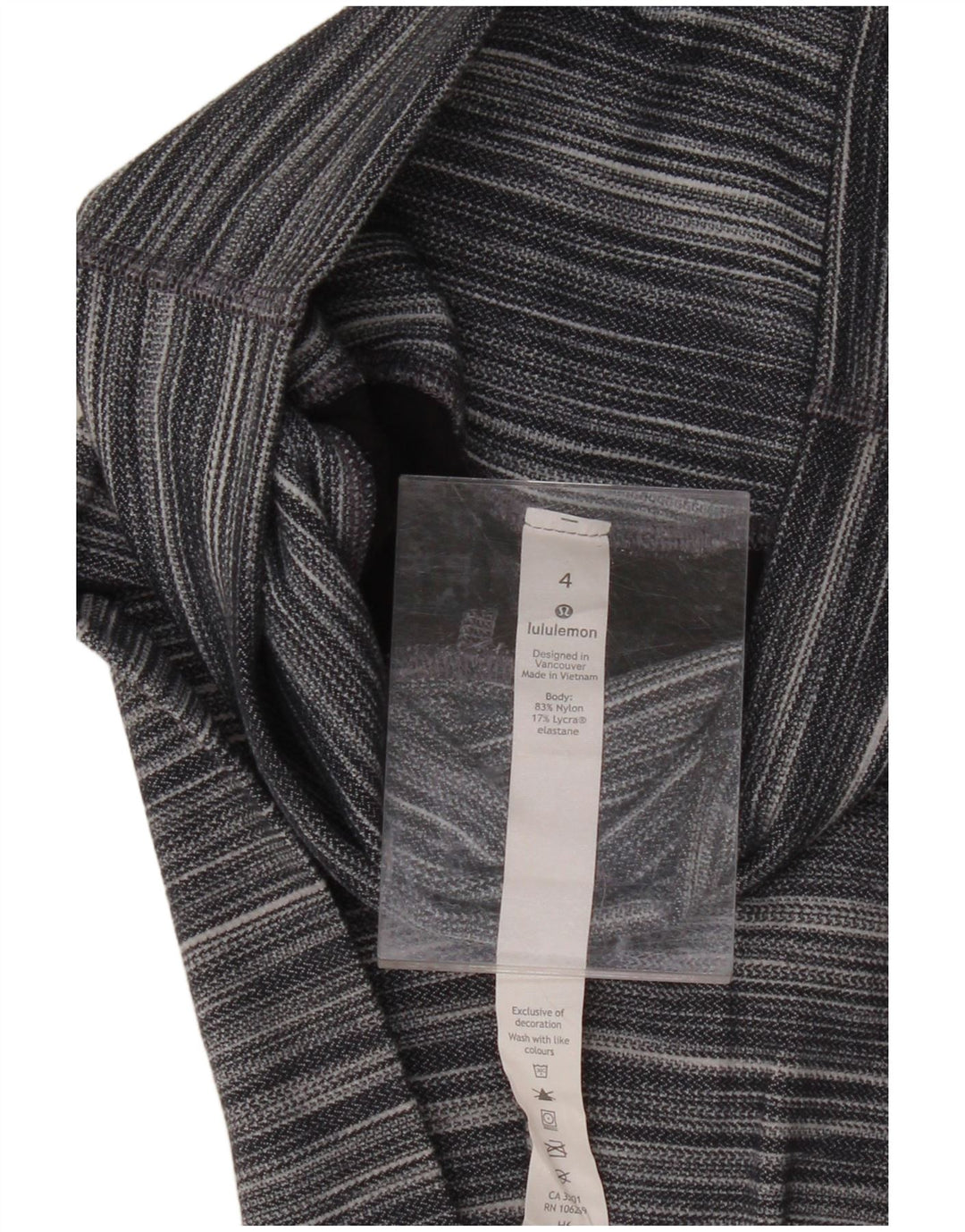 LULULEMON Womens Leggings US 4 Small Grey Striped Nylon