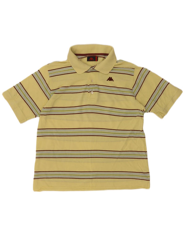 Kappa Boys Polo Shirt 15-16 år Stor gulstribet bomuld