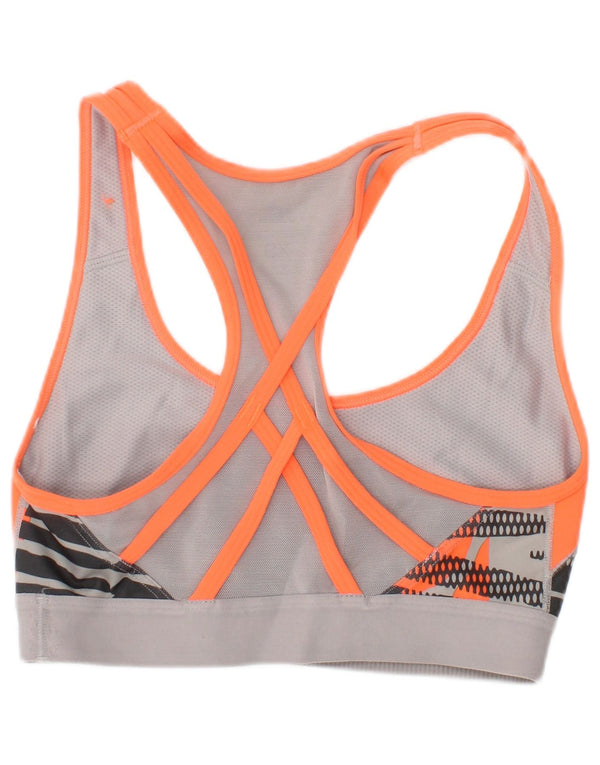 Adidas Womens Abstract Pattern Top UK 4/6 XS Grey Geometric Sports