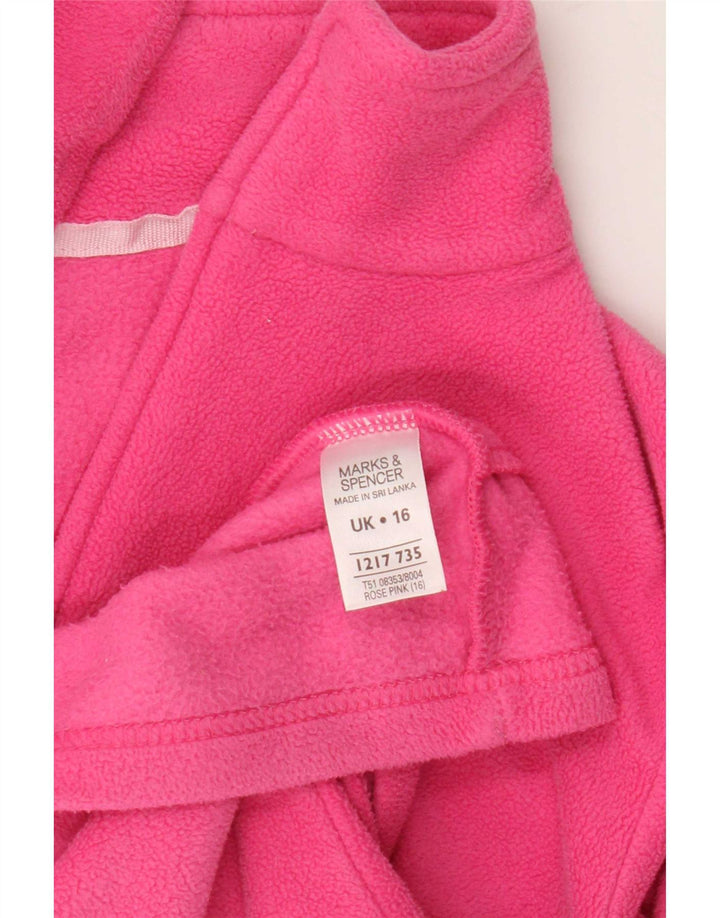Marks & Spencer Fleecejakke til kvinder UK 16 Large Pink Polyester