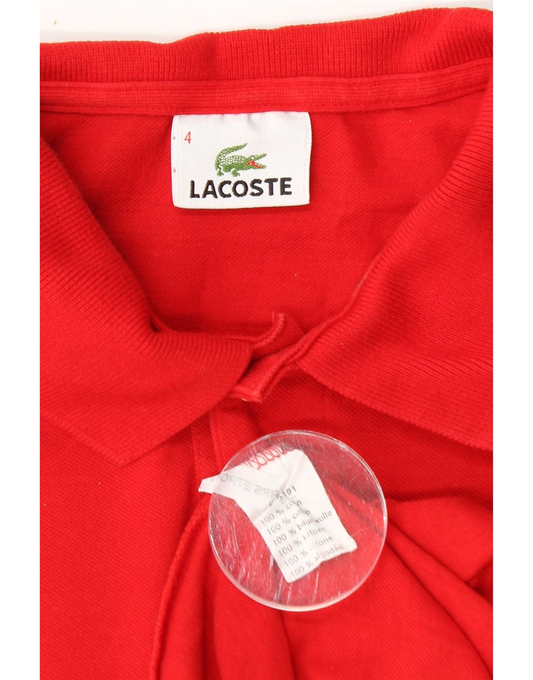 Lacoste herre poloshirt størrelse 4 Medium rød bomuld