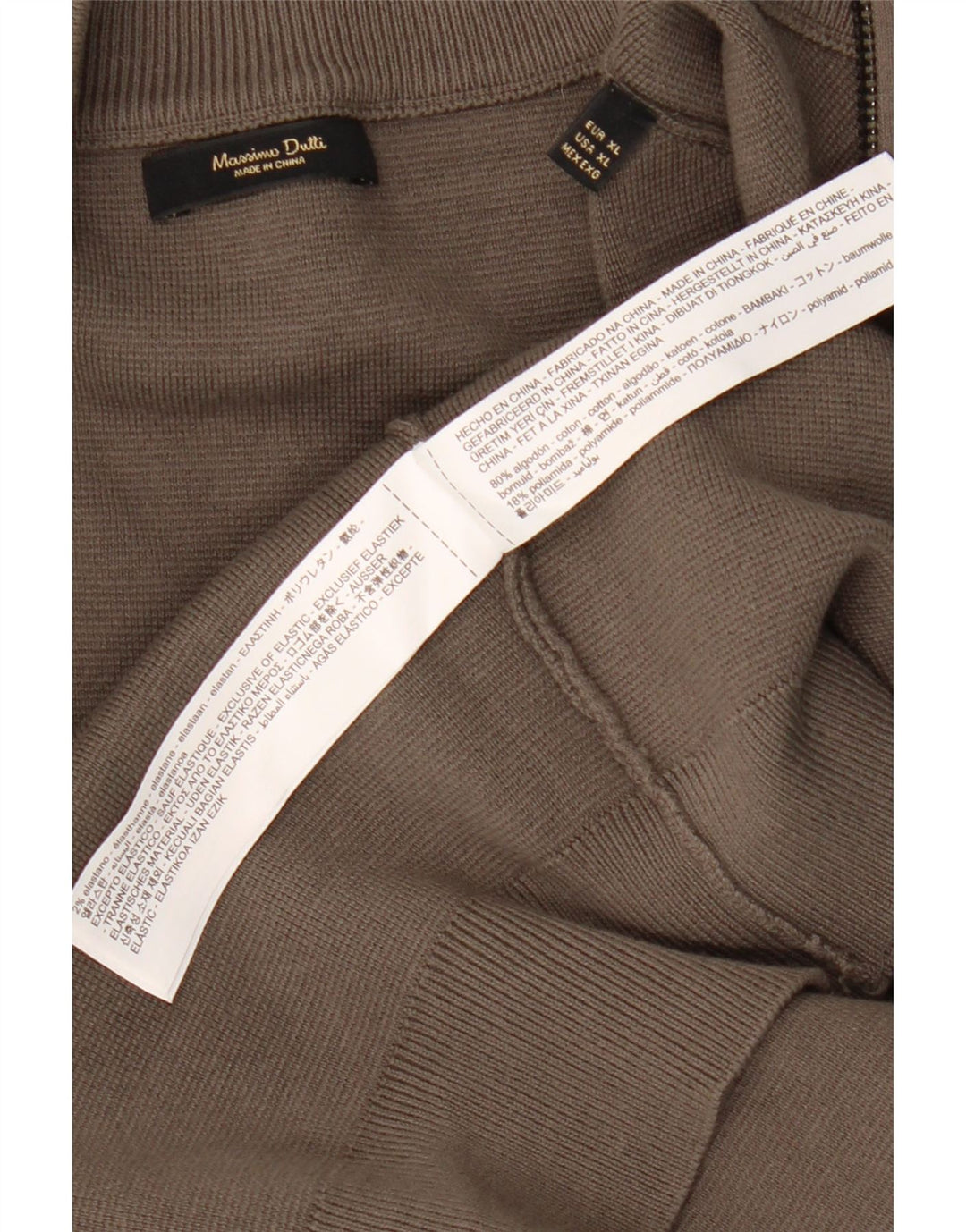 Massimo Dutti Herre Cardigansweater XL Grå Bomuld