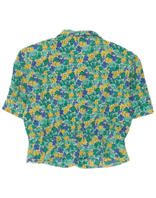 MARKWALD Womens Crop kortærmet skjortebluse IT 42 Medium Green Floral