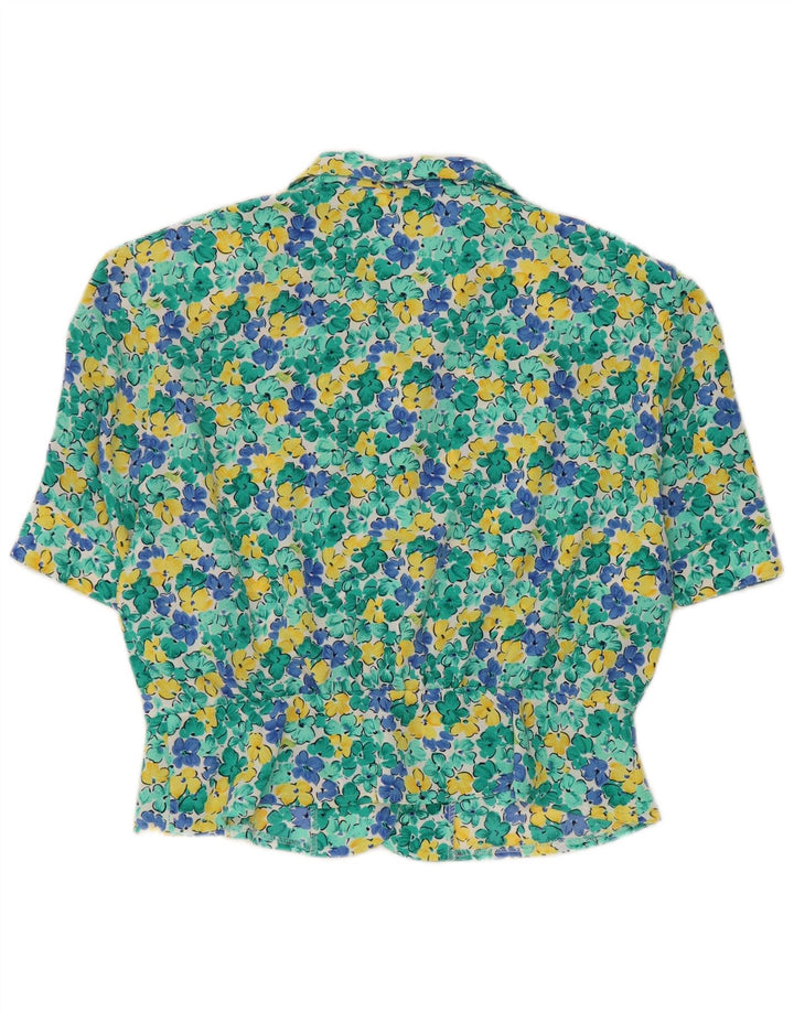 MARKWALD Womens Crop kortærmet skjortebluse IT 42 Medium Green Floral