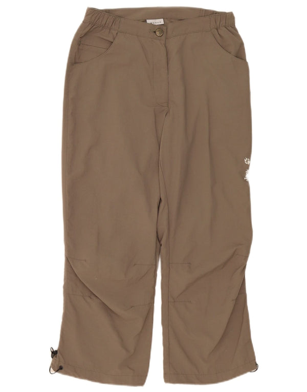 Jack Wolfskin Dame Straight Cropped Trousers UK 8 Small W30 L23 Beige