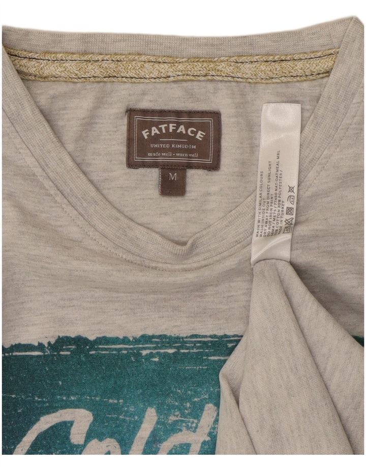 Fat Face Herre grafisk T-shirt Top mellemgrå bomuld