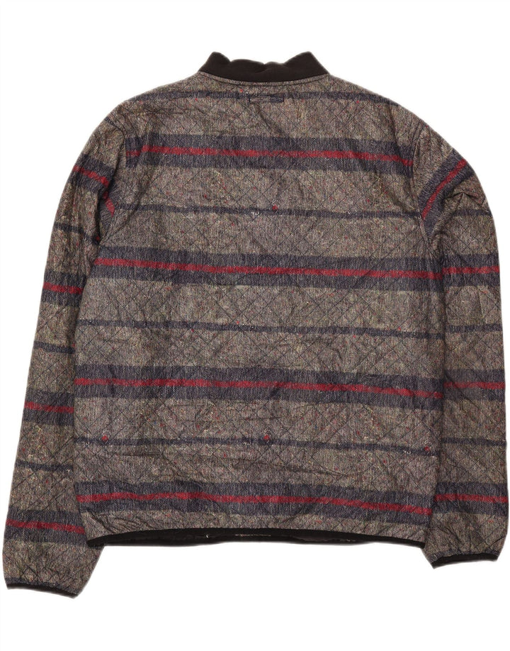 Levi's Herre quiltet jakke UK 40 Stor gråstribet bomuld