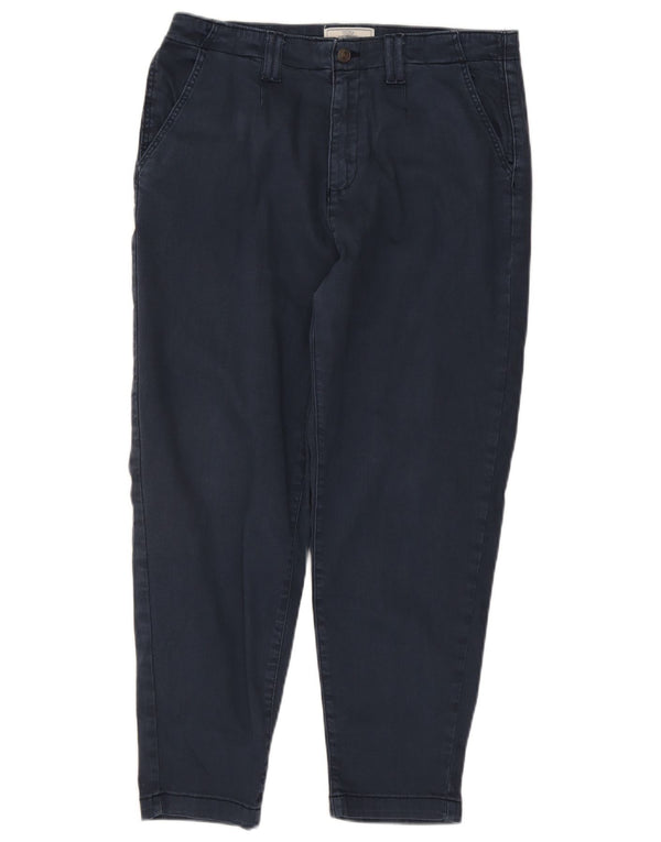 Fat Face Dame Tapered Cropped Trousers UK 14 Large W32 L25 Navy Blue