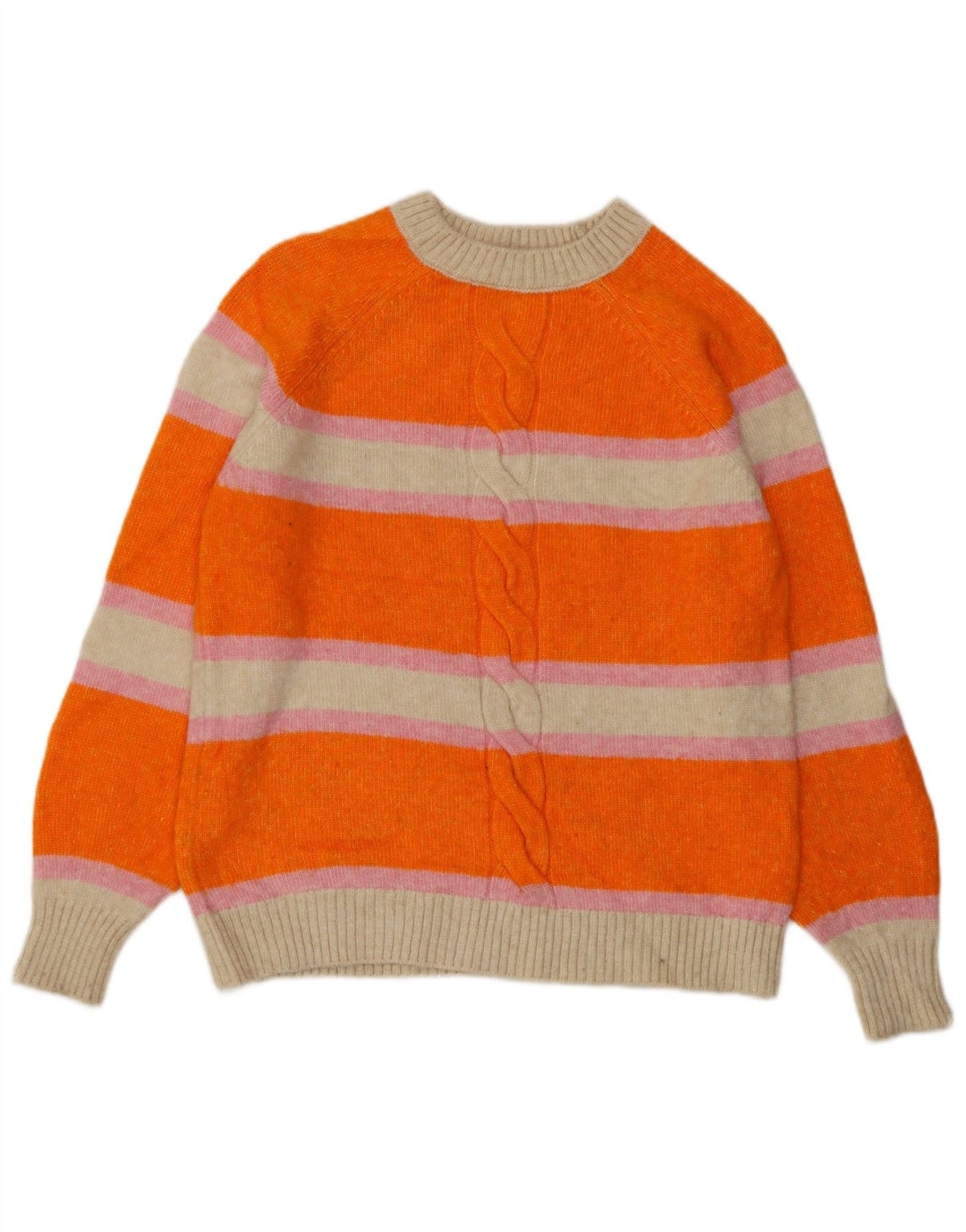 Marks & Spencer dametrøjetrøje med rund hals DK 10 Lille orange stribet