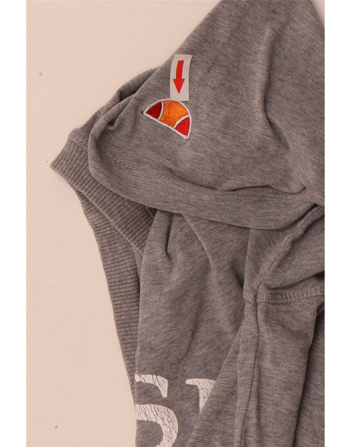 Ellesse Herre Grafisk T-Shirt Top Stor Grå Flecked Bomuld