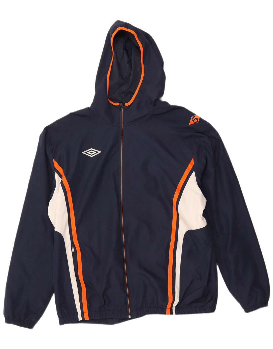 Umbro Regnjakke med hætte til mænd UK 44 2XL Navy Blue Colourblock Polyester
