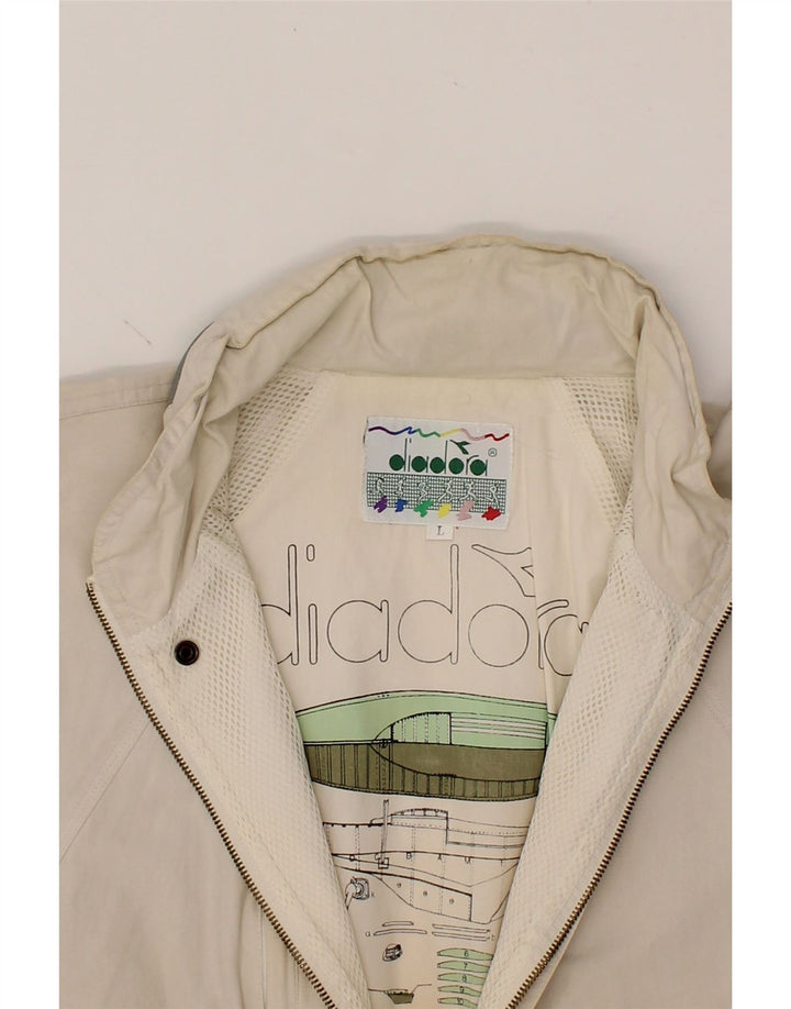 DIADORA Mens Windbreaker Jacket UK 40 Large Off White Vintage Diadora and Second-Hand Diadora from Messina Hembry 