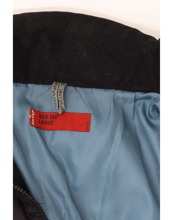 Levi's Polstret bomberjakke til kvinder UK 16 Stor sort polyester