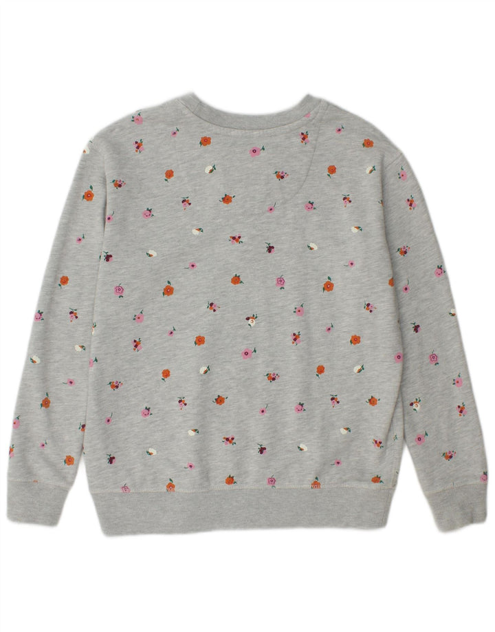 Jack Wills Dame Grafisk Sweatshirt Jumper UK 8 Small Grey Floral