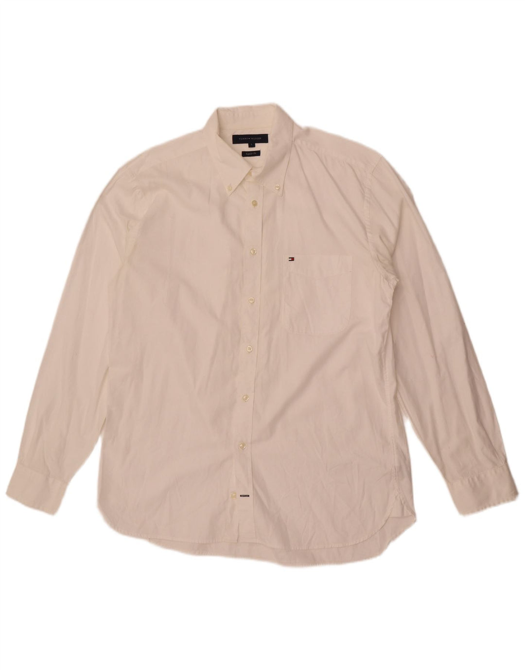 Tommy Hilfiger Herre Regular Fit skjorte Stor hvid bomuld