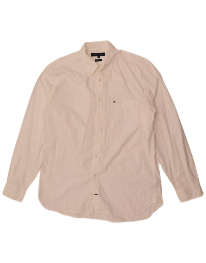 Tommy Hilfiger Herre Regular Fit skjorte Stor hvid bomuld