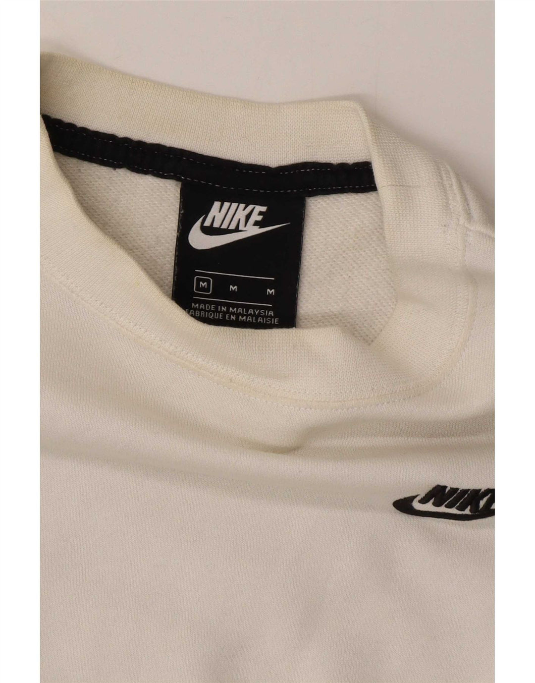 Nike Kvinders Crop Sweatshirt Trøje UK 14 Medium Sort Colourblock