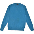CALVIN KLEIN Mens V-Neck Jumper Sweater Medium Blue Cotton | Vintage | Thrift | Second-Hand | Used Clothing | Messina Hembry 