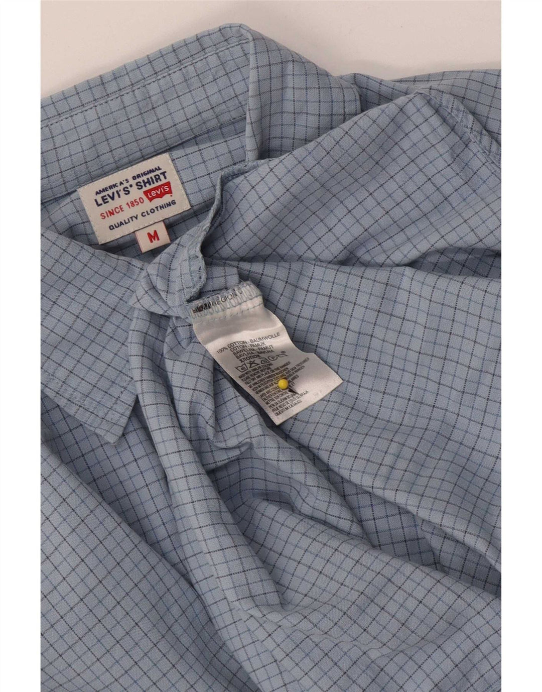 Levi's herreskjorte mellemblå ternet bomuld