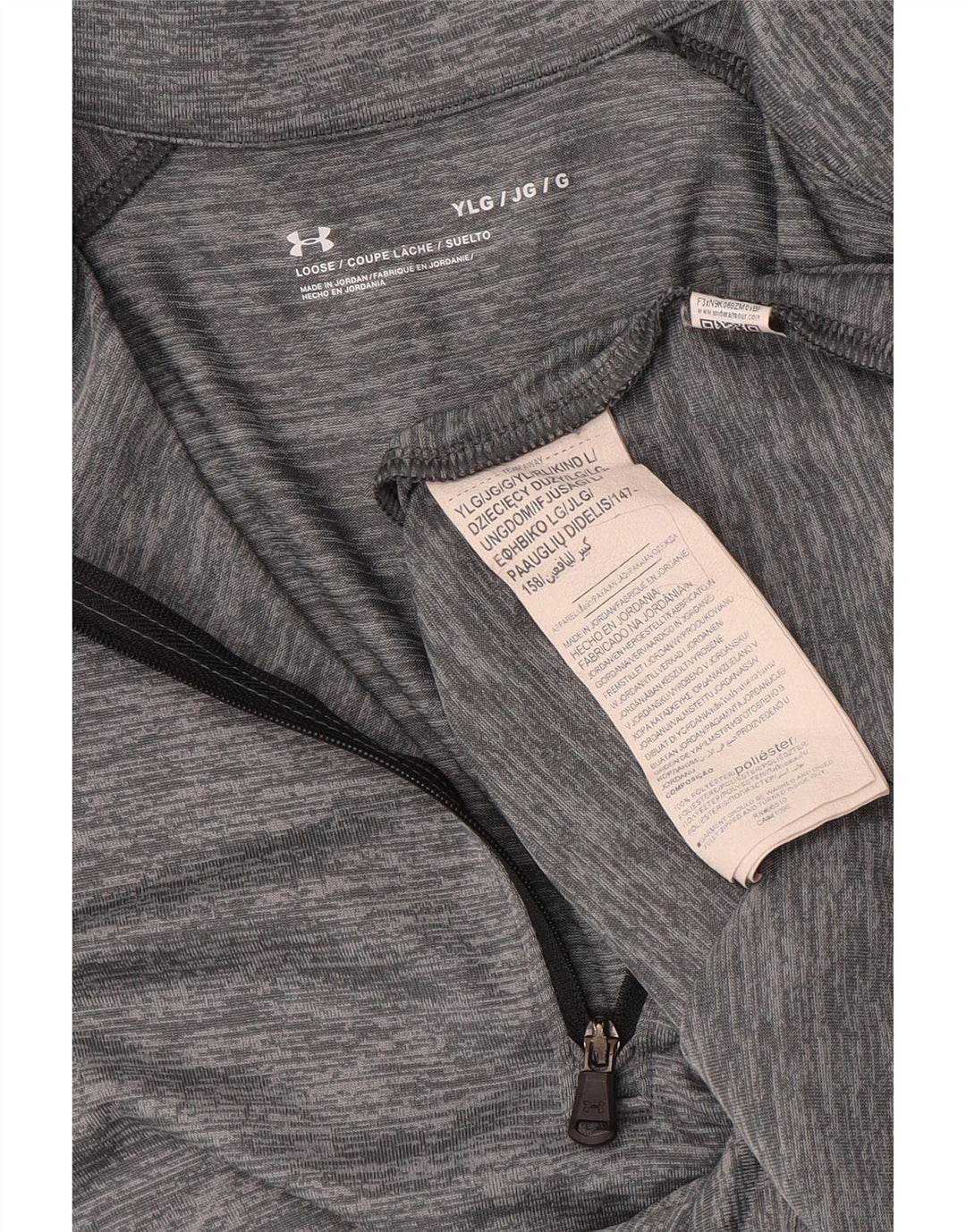 UNDER ARMOUR Drenge Pullover træningsdragt Top 11-12 år Stor grå nålestribe
