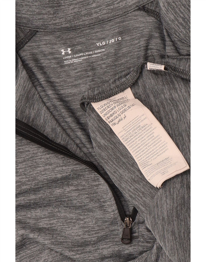 UNDER ARMOUR Drenge Pullover træningsdragt Top 11-12 år Stor grå nålestribe