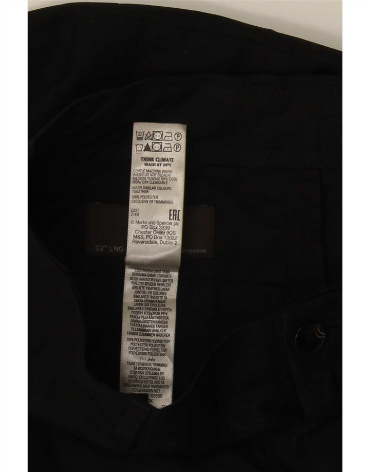 Marks & Spencer Herre Slim Chino Bukser W32 L33 Sort Polyester