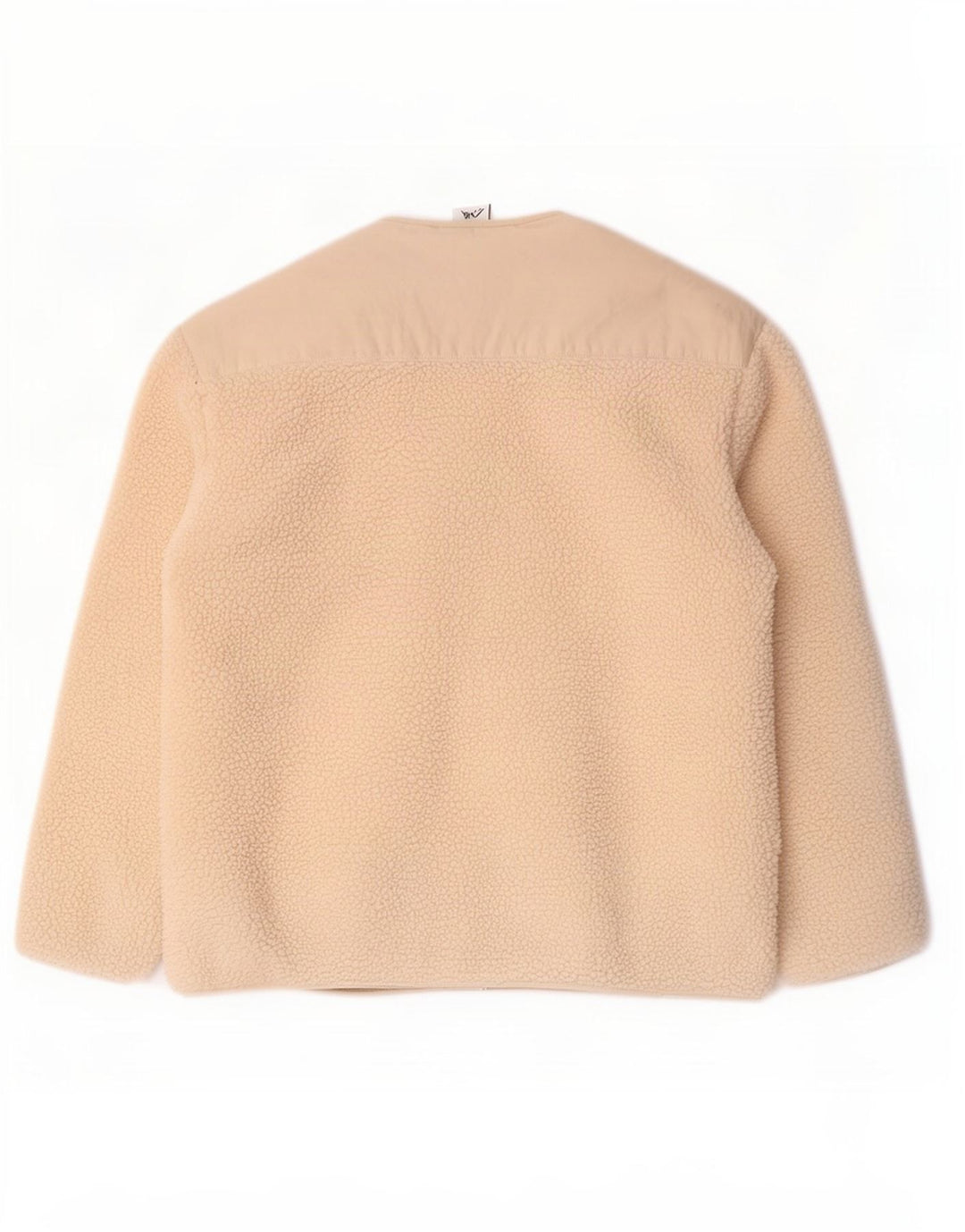 Zara Dame Oversized Fleecejakke UK 10 Small Beige Polyester