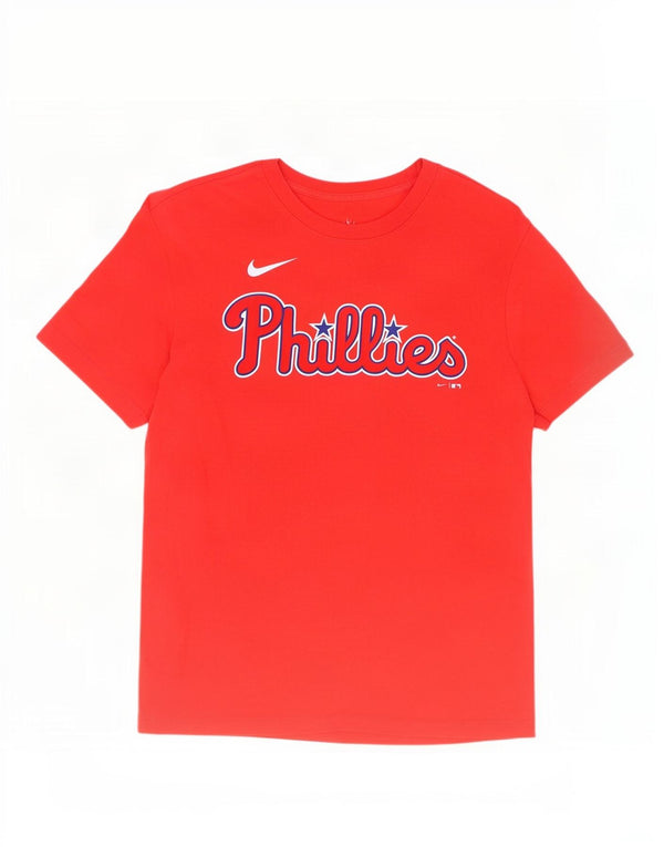 Nike Herre Philadelphia Phillies Grafisk T-Shirt Top Medium Rød Bomuld