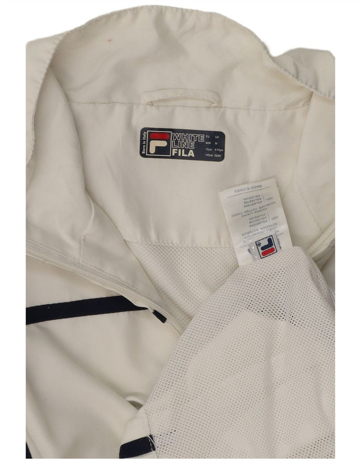 FILA Boys White Line Træningsdragt Topjakke 8-9 År Hvid Polyester