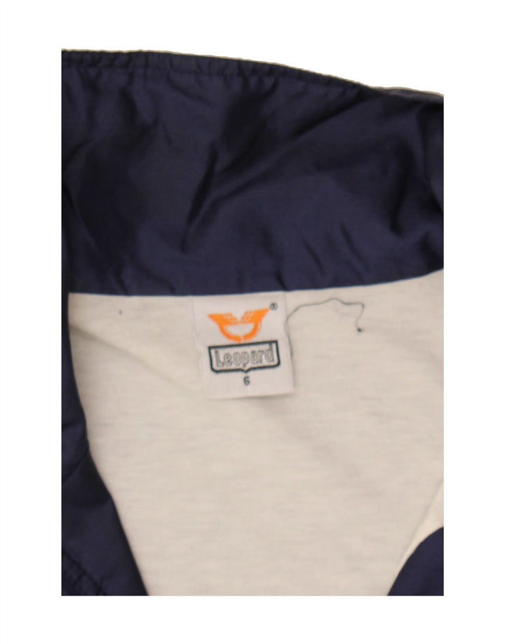 LEOPARD Mens Tracksuit Top Jacket Large Navy Blue Colourblock Polyester Vintage Leopard and Second-Hand Leopard from Messina Hembry 