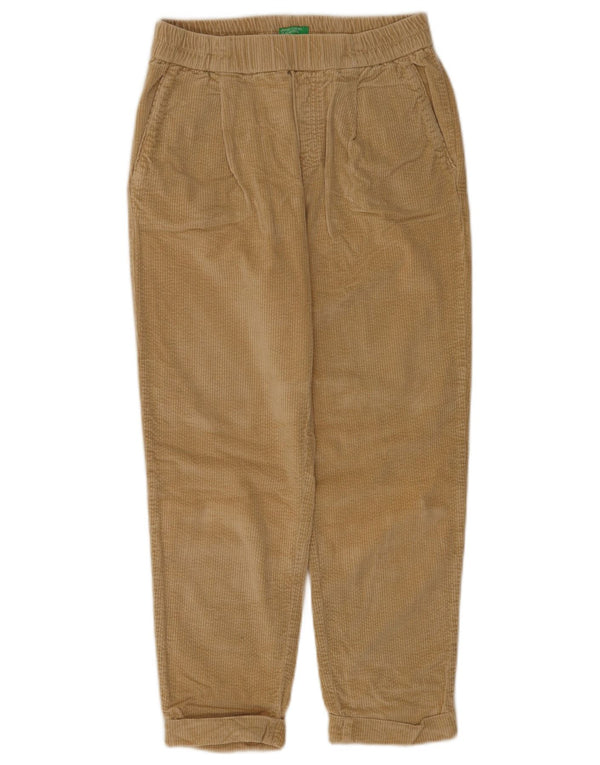 Benetton lige fløjlsbukser til kvinder XS W25 L23 Beige bomuld