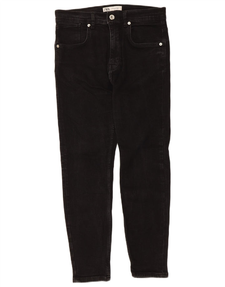 Zara Herre Cropped Jeans EU 40 Medium W31 L25 Sort