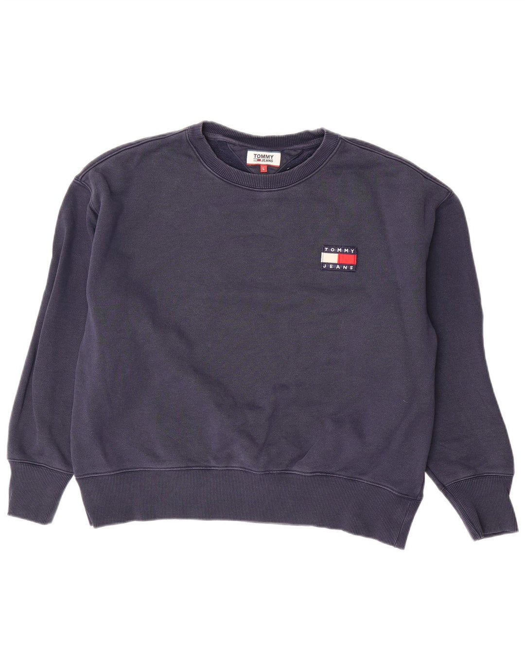 TOMMY HILFIGER Oversized sweatshirttrøje til kvinder UK 16 Stor marineblå