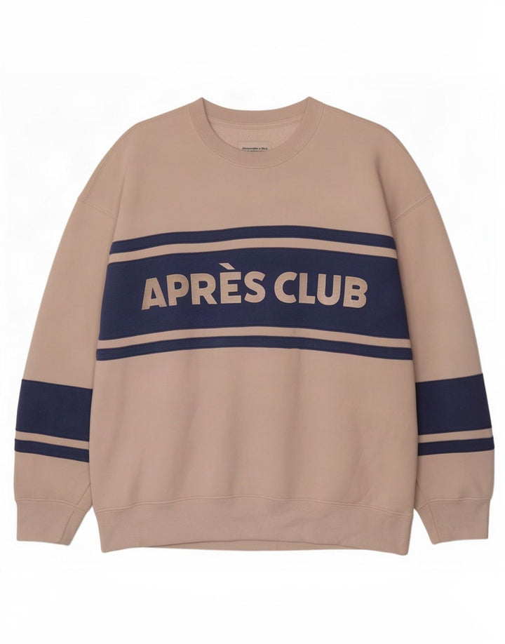 Abercrombie & Fitch Sweatshirt Jumper til mænd Large Off White Colourblock