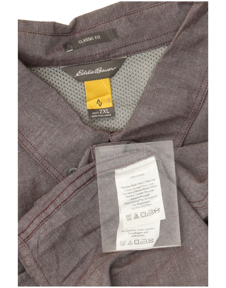 Eddie Bauer Herre Classic Fit skjorte 2XL grå bomuld