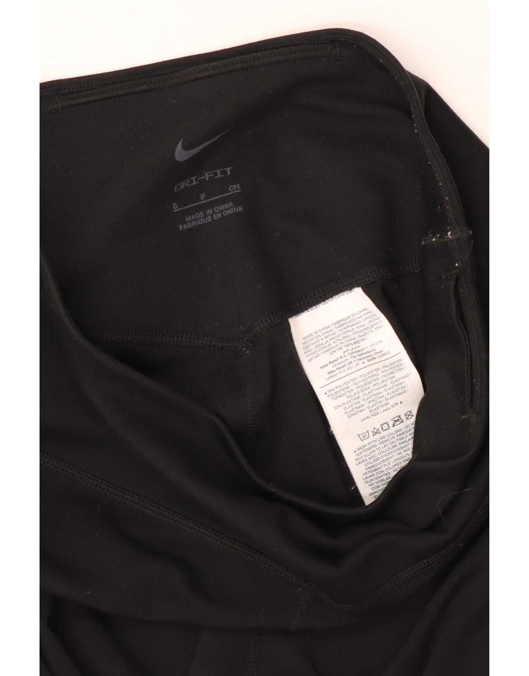 Nike Dame Dri Fit Leggings UK 8 Small Black Polyester