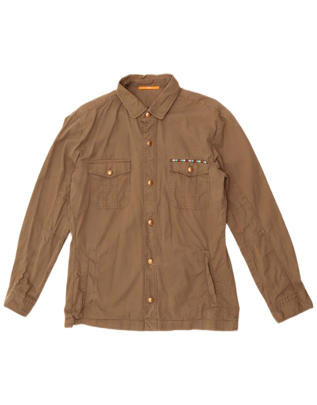 Hugo Boss Kvinder Utility Jacket UK 8 Small Khaki Cotton