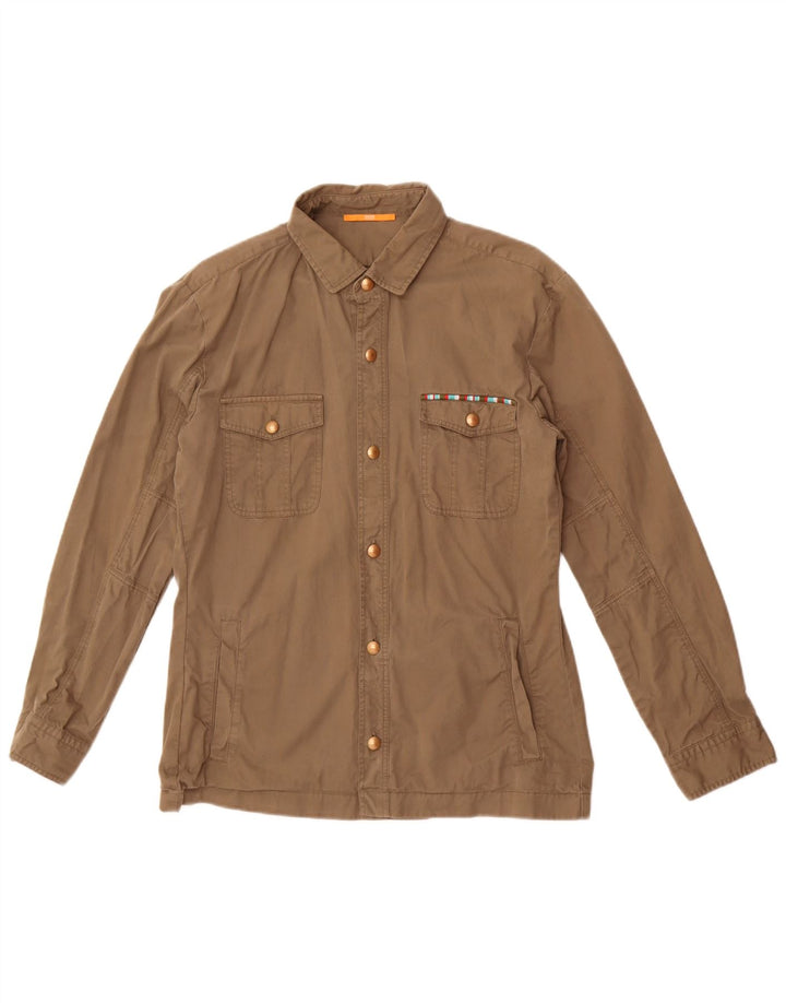 Hugo Boss Kvinder Utility Jacket UK 8 Small Khaki Cotton
