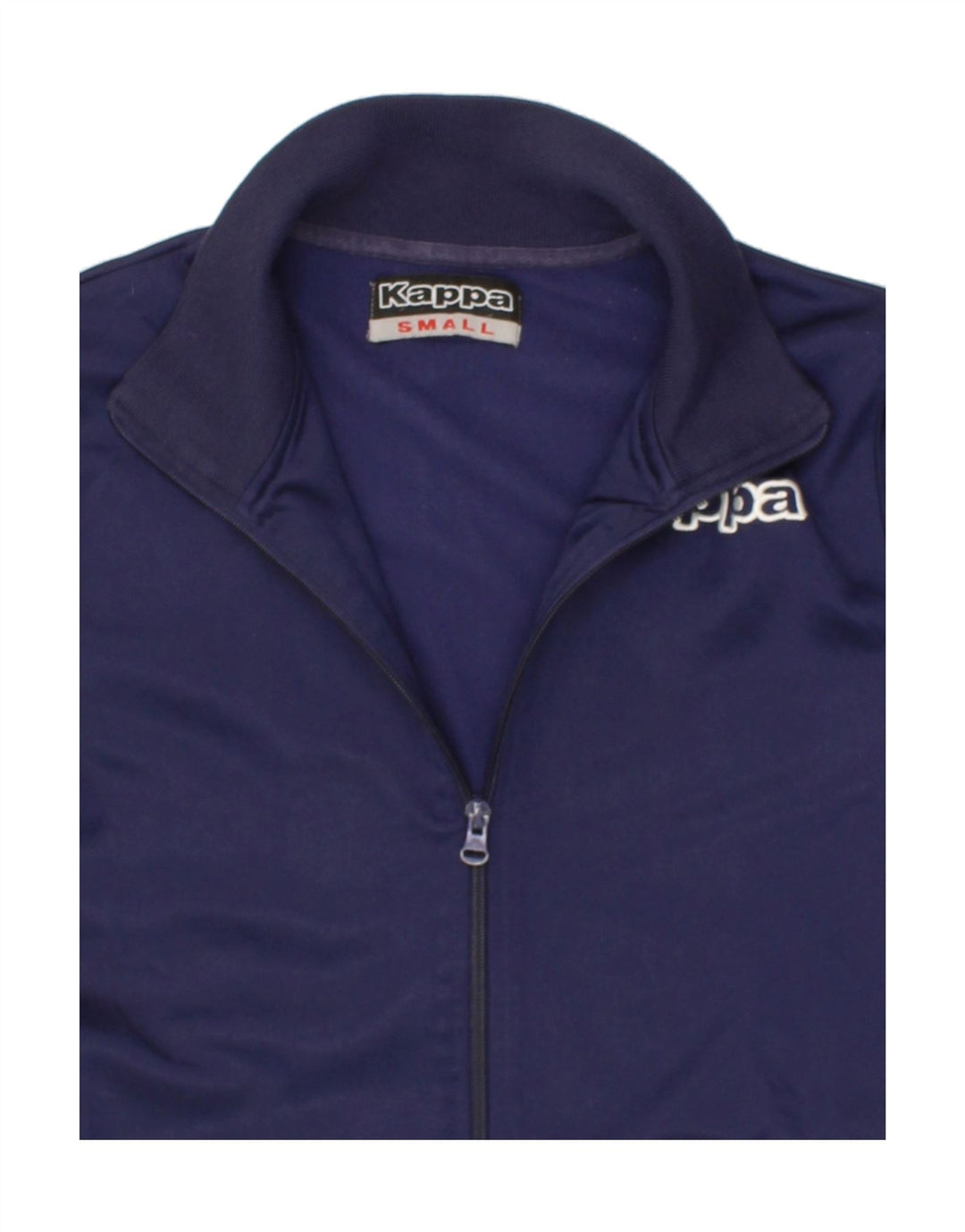 KAPPA Womens Graphic Tracksuit Top Jacket UK 10 Small Navy Blue Polyester Vintage Kappa and Second-Hand Kappa from Messina Hembry 